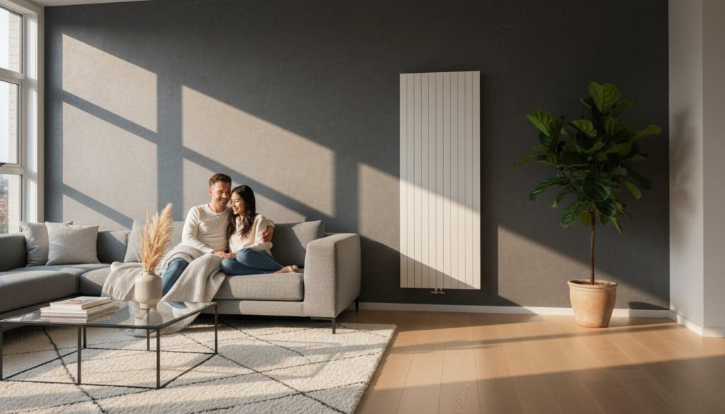 Hydronic heating panels in a home
