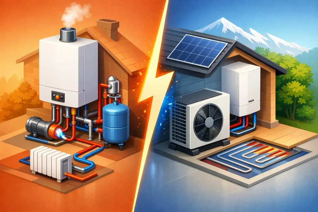 Gas Boiler vs Heat Pump Hydronic