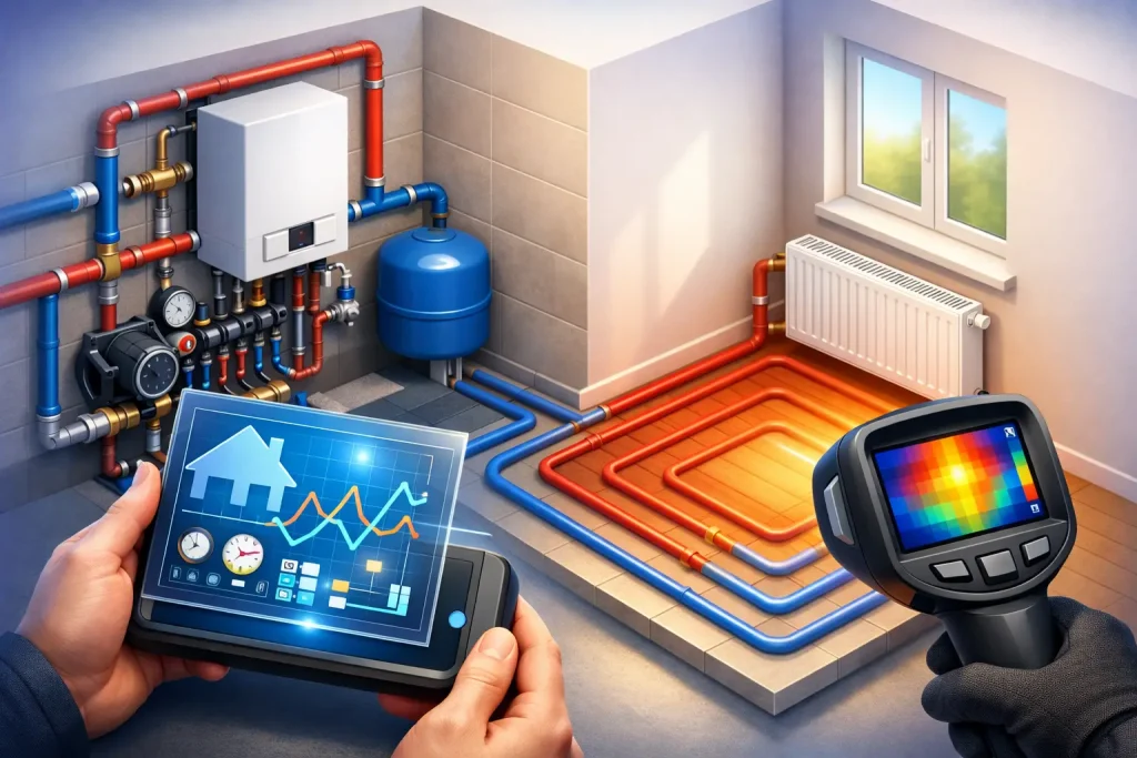 Hydronic diagnostics for intermittent heating