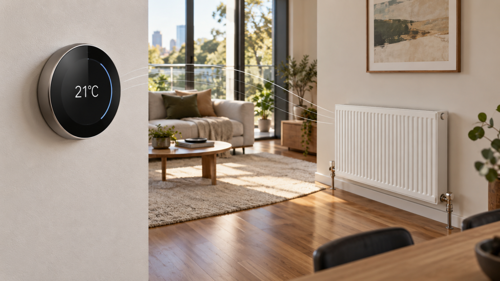 Smart thermostat for a hydronic heating system